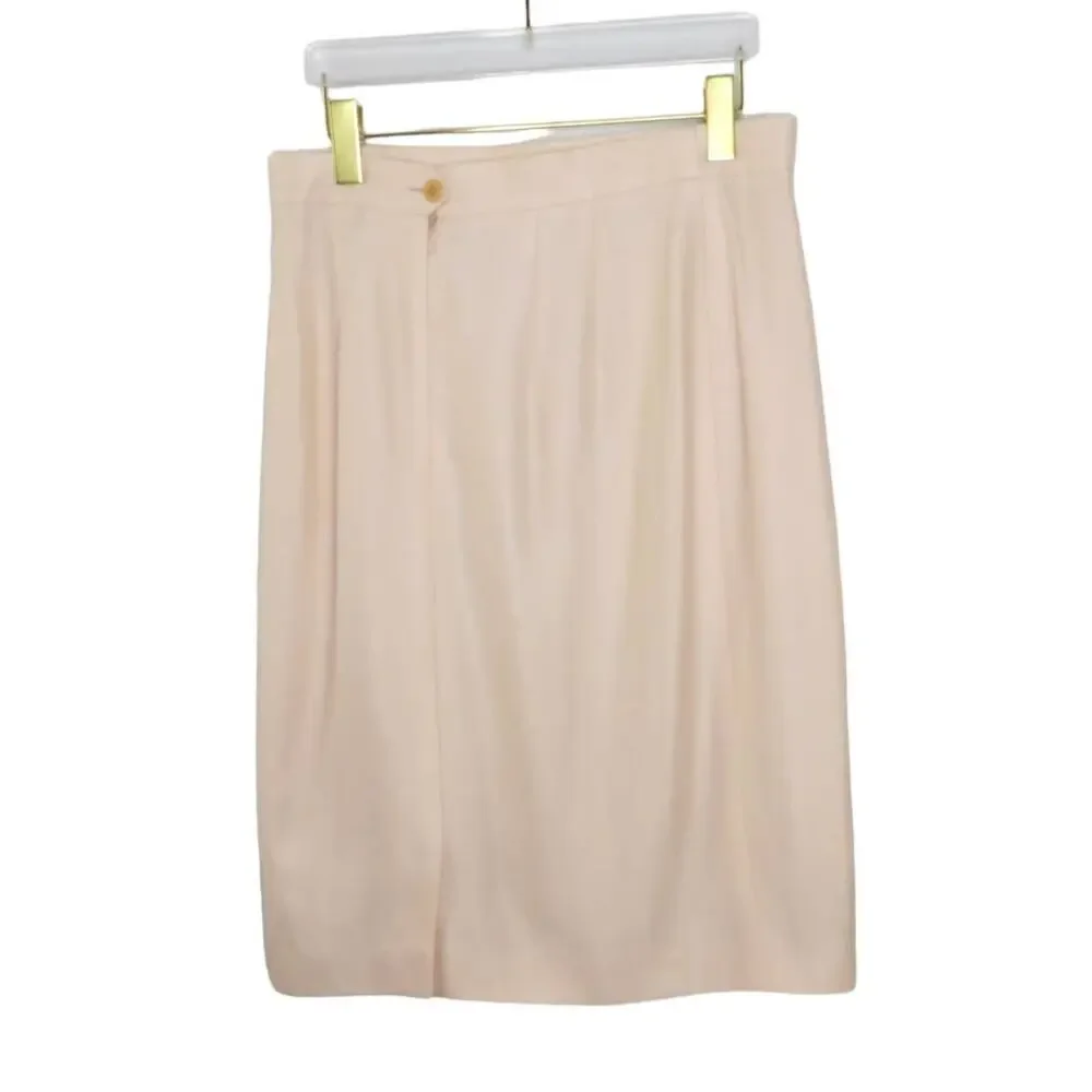 1980s Louis Feraud Light Pink Vintage Skirt Suit Blazer and Skirt Size 12